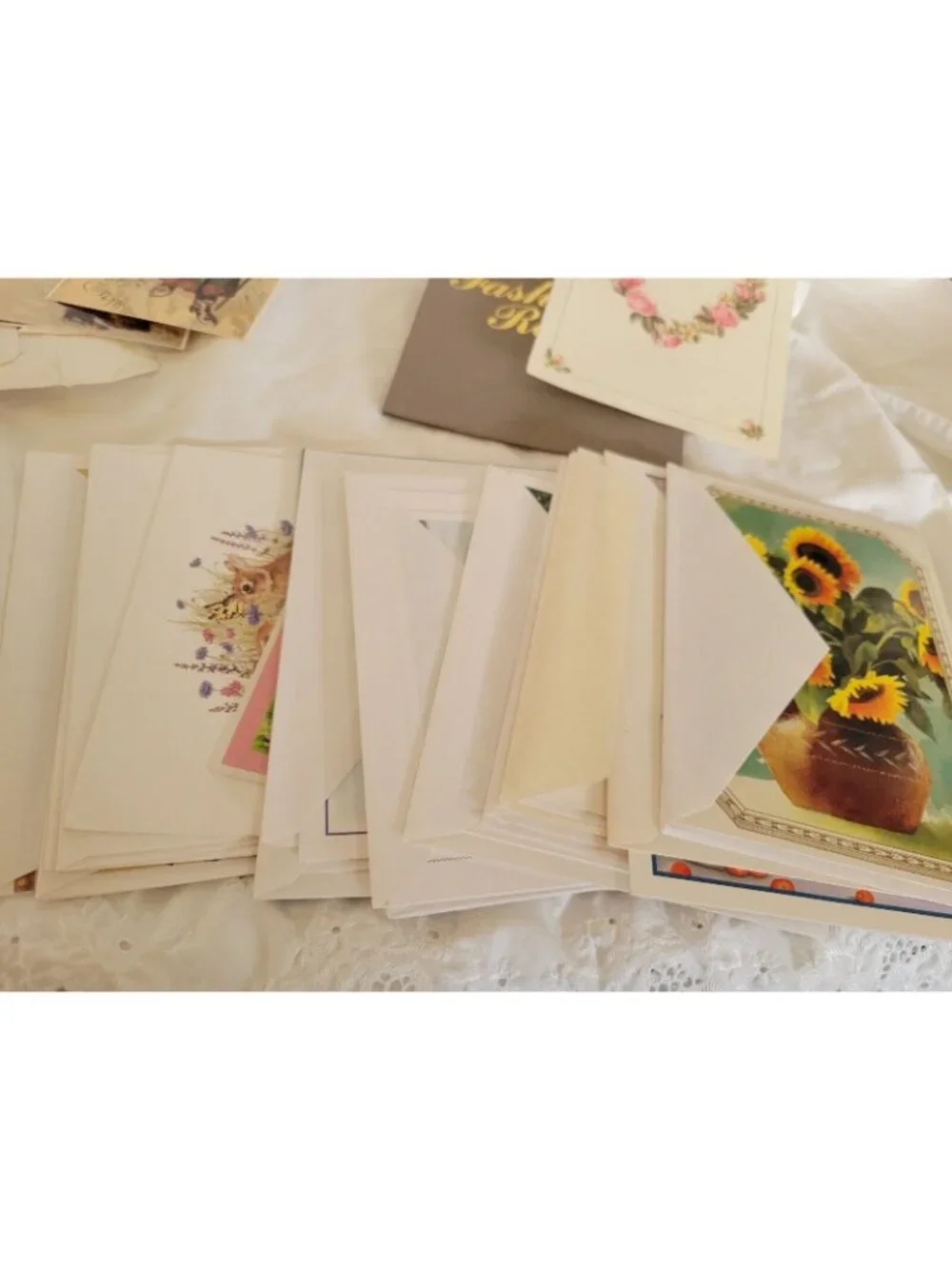 Lot Paper Ephemera Notecards Envelopes Bridal Tags Prints Floral Seasonal Vtg
